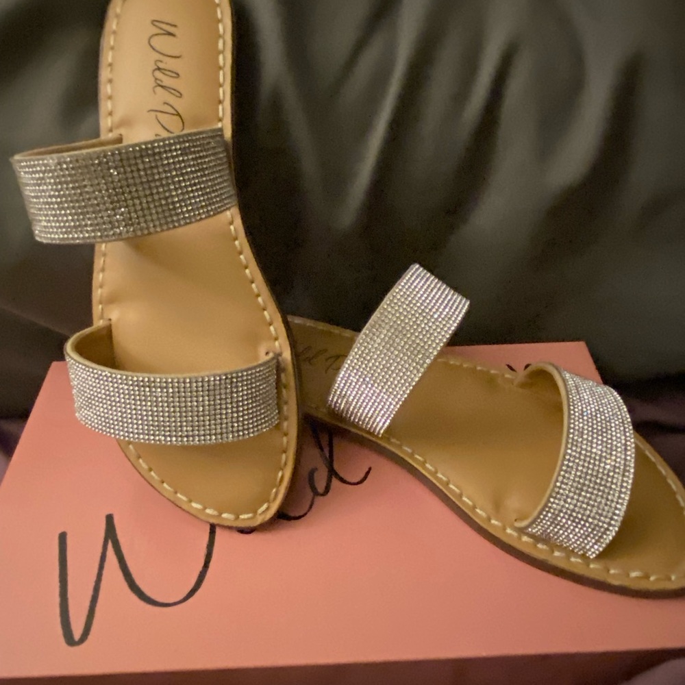 Wild Pair Rhinestone Sandals Size 8